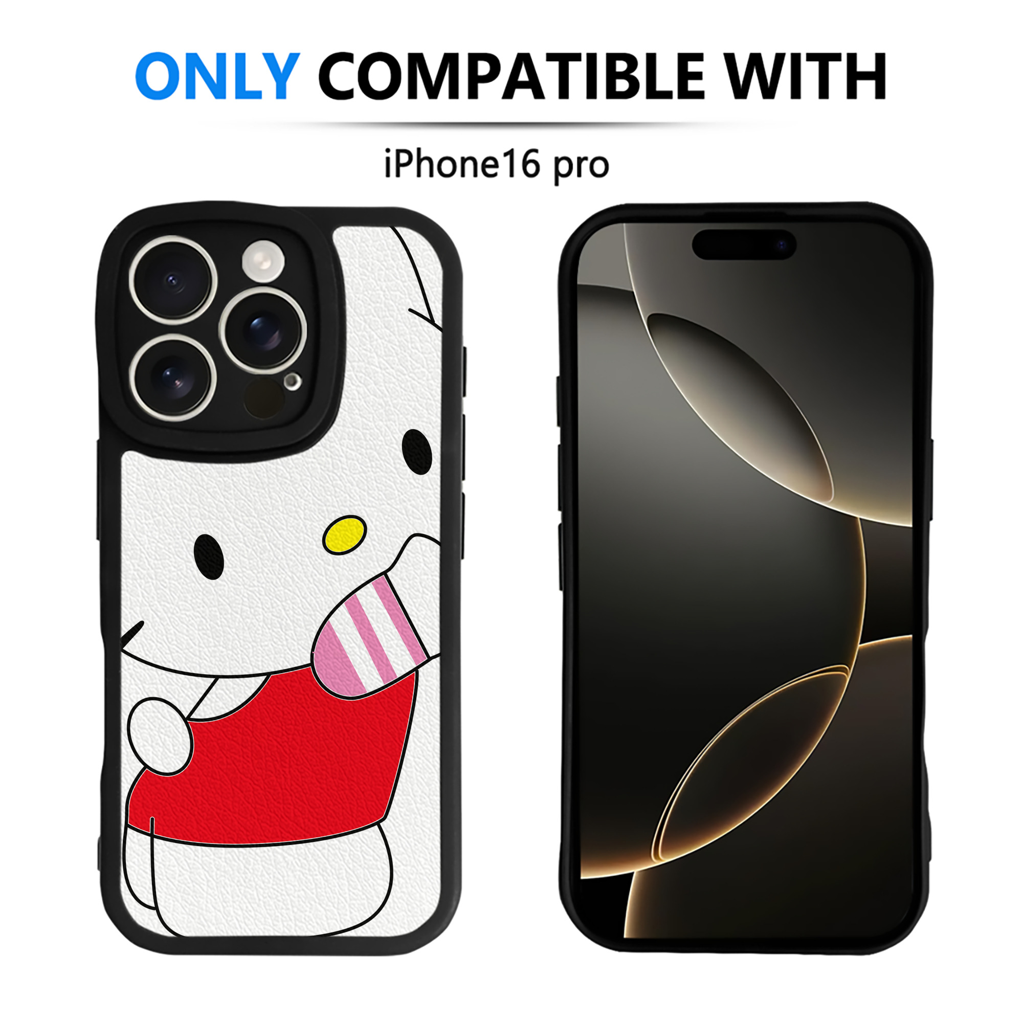 （画像用） Hello Kitty ハローキティ 【iPhone 16シリーズ対応】シリコンスマホケース（レザー調） 材質：シリコン